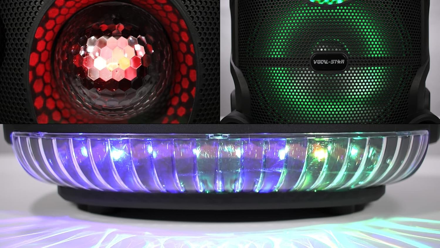 Vocal-Star Portable Karaoke Machine 2 Wireless Mics 300W Speaker