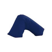 V Shaped Pregnancy Pillow Duck Feather Support Cotton Cover 32 Inch Blue