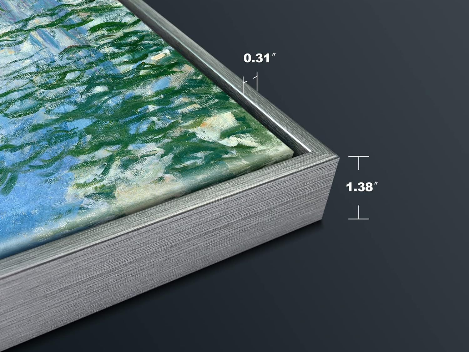 Water Lilies Canvas Wall Art Framed Monet Print Silver