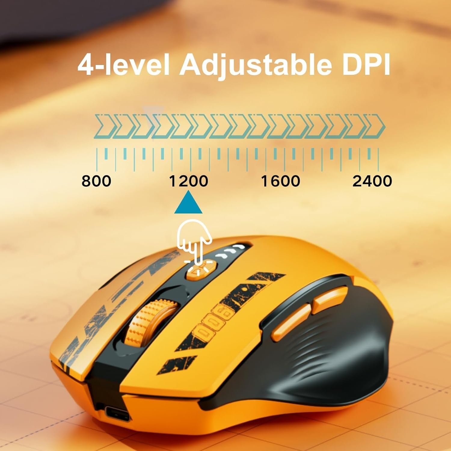 Tri Mode Wireless Mouse Rechargeable Bluetooth 2.4G Adjustable DPI Ergonomic