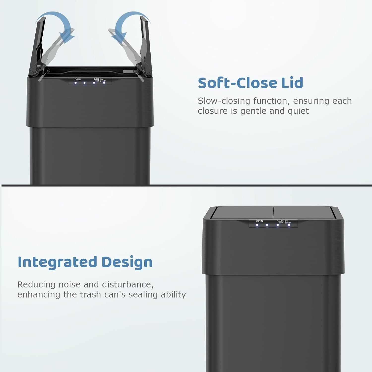 50L Touchless Kitchen Bin | Automatic Sensor Trash Can Black