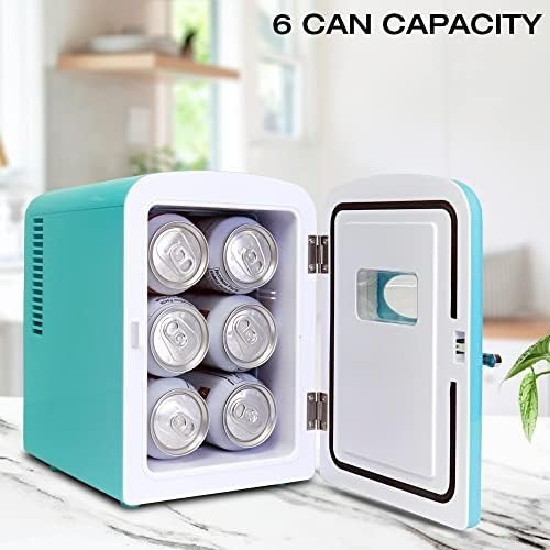 4L Mini Fridge Aqua Retro Cooler Portable 12V AC/DC Tabletop