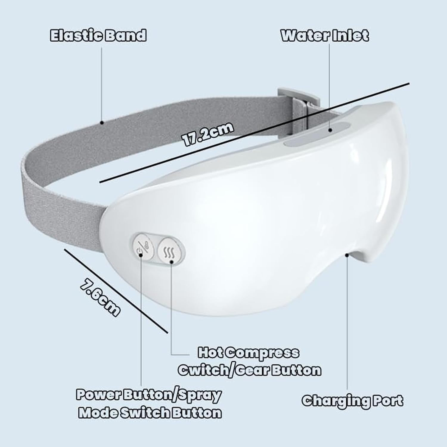 Steam Eye Mask Heat & Cold Cordless Dry Eye Dark Circle Relief