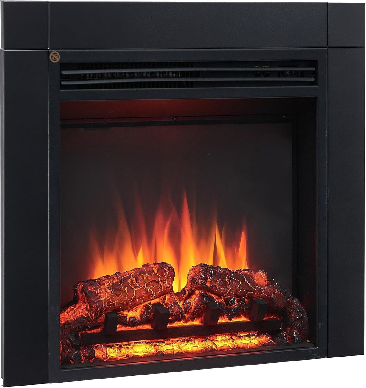 60cm Electric Fireplace Insert Built-In Remote Control LED Flame Heater