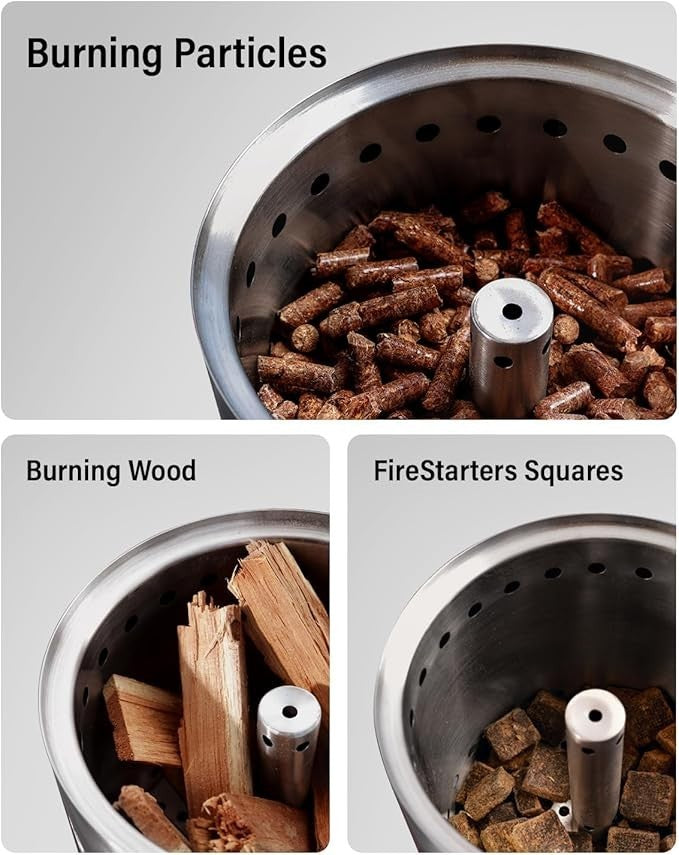 Smokeless Tabletop Fire Pit Portable Wood Pellet Burner Safe Indoor Outdoor Use
