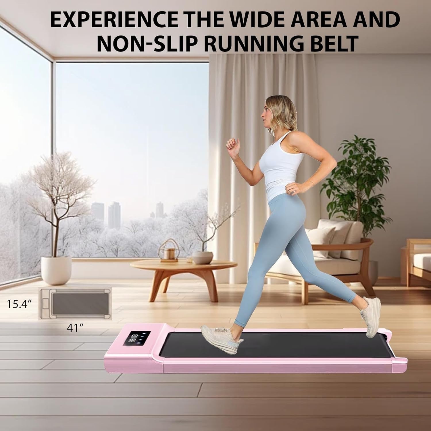 Under Desk Treadmill 0-6.5% Incline Walking Running Machine w/ Bluetooth