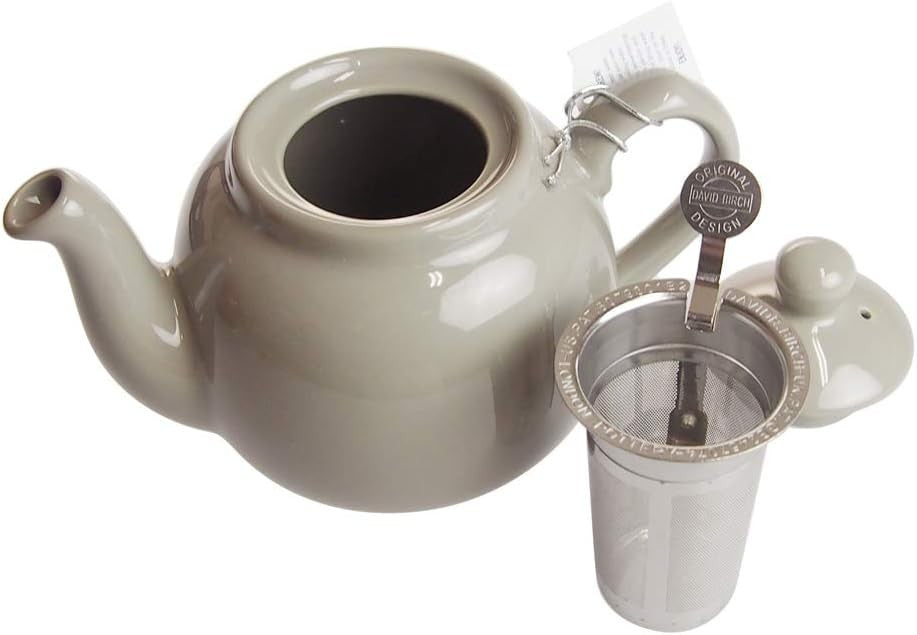 Ceramic Teapot with Infuser 600ml Grey Farmhouse Loose Leaf Tea Pot