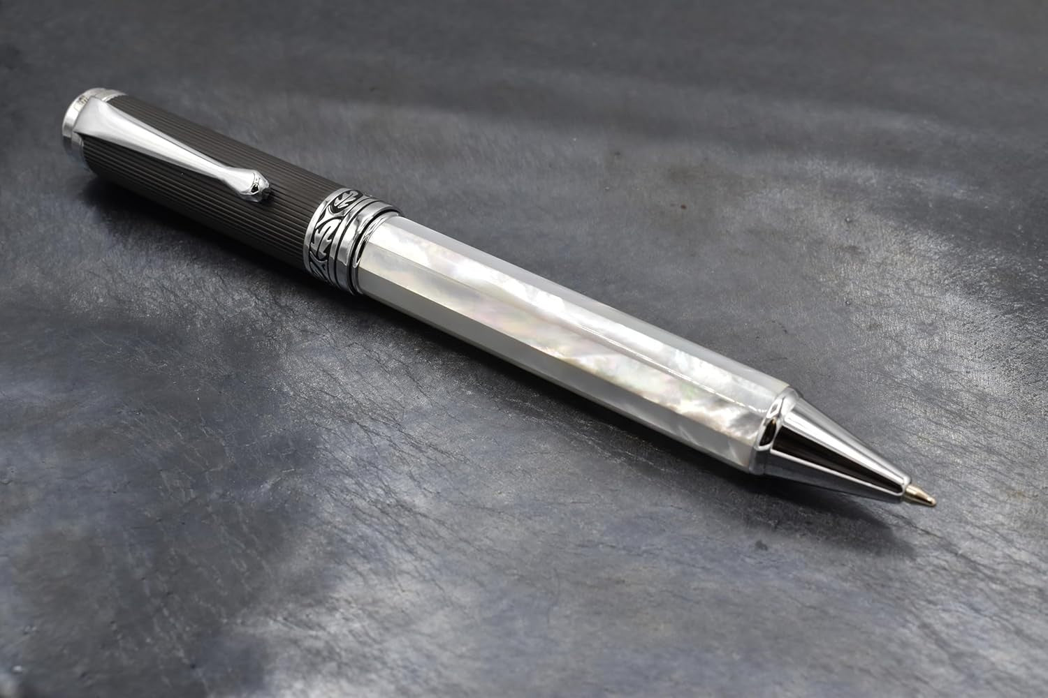 Luxury Ballpoint Pen White Mother of Pearl DLC Twist Gift Set