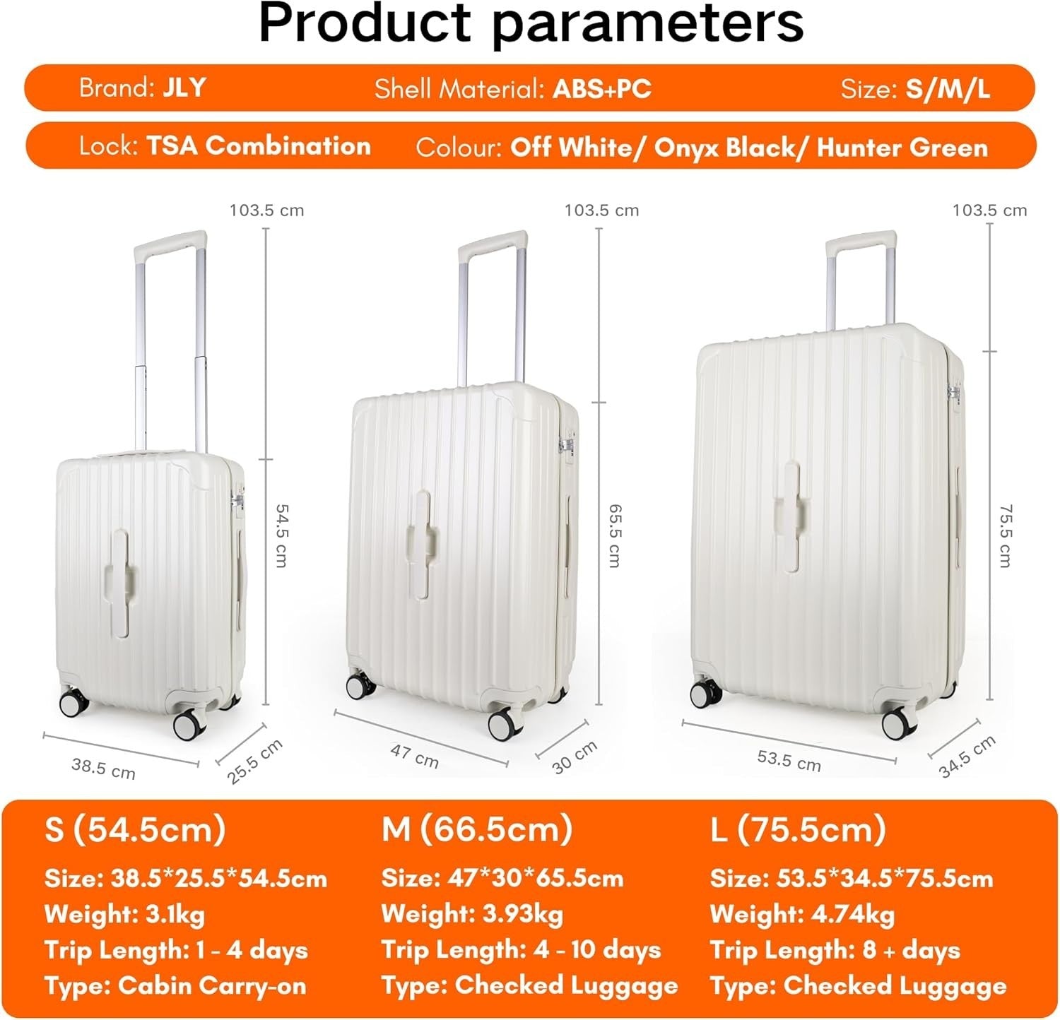 Medium Hard Shell Travel Case TSA Lock 4 Wheel Spinner with Cup Holder