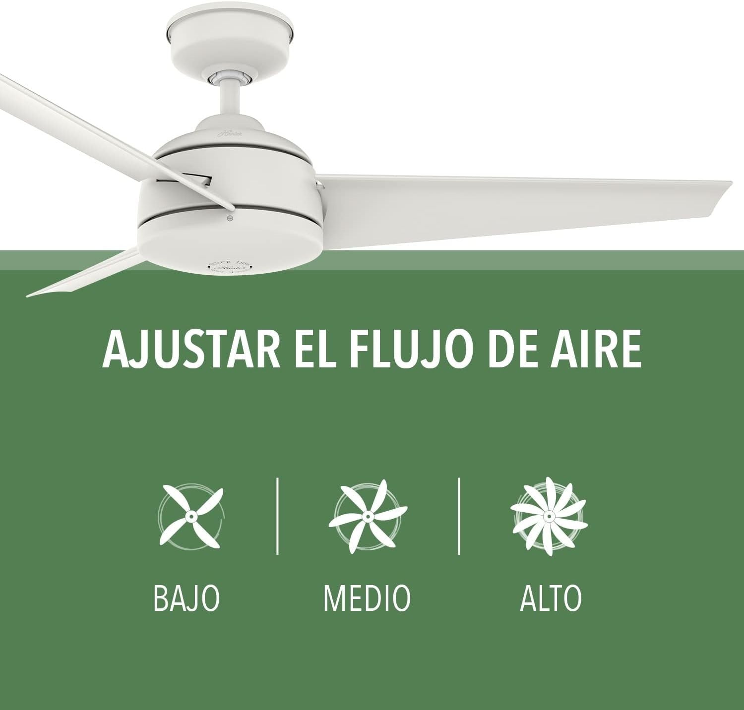Hunter Finley 36" Ceiling Fan with Light, Remote, 3 Reversible Blades, White
