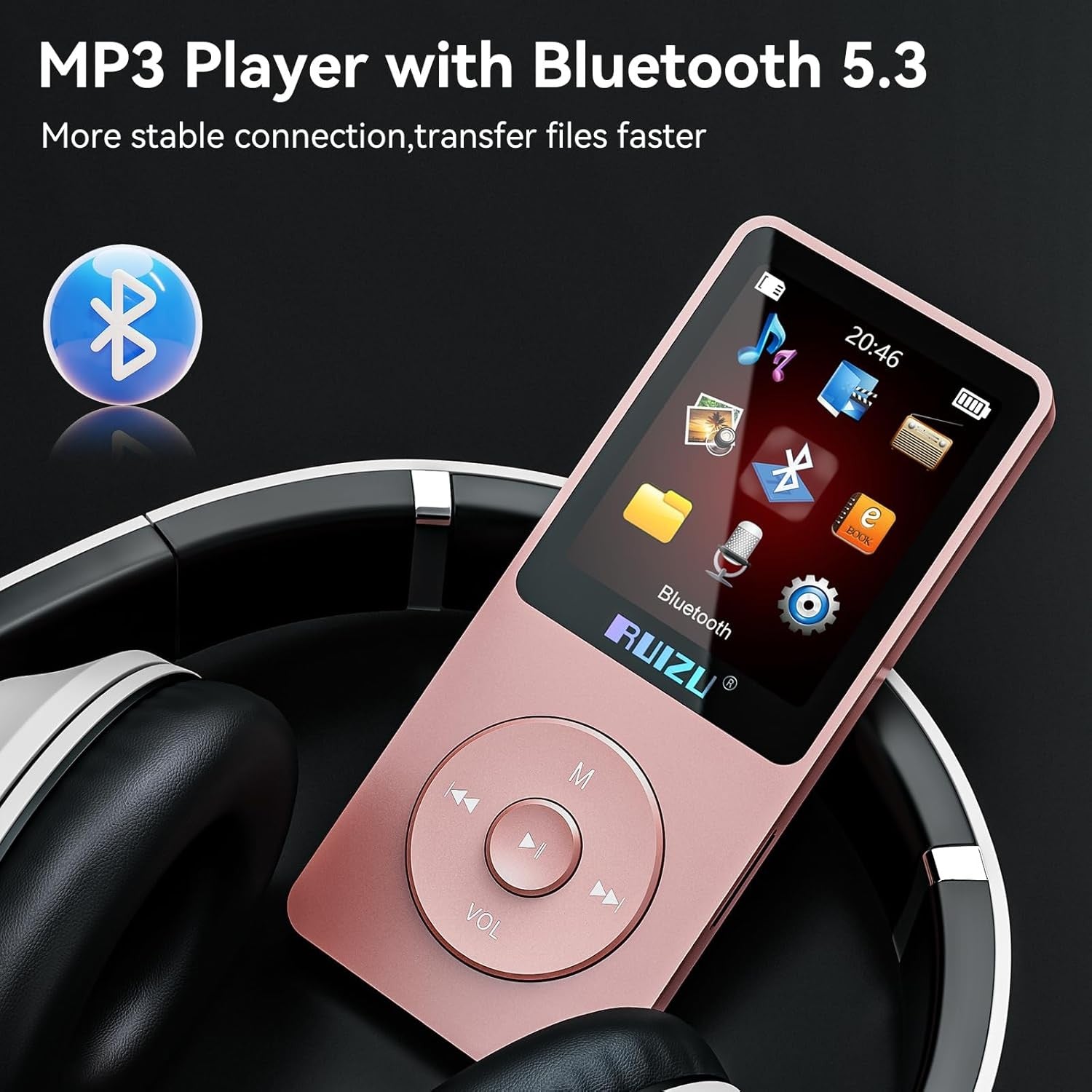32GB MP3 Player Bluetooth 5.3 80H Battery 1.8" Screen TF 128GB