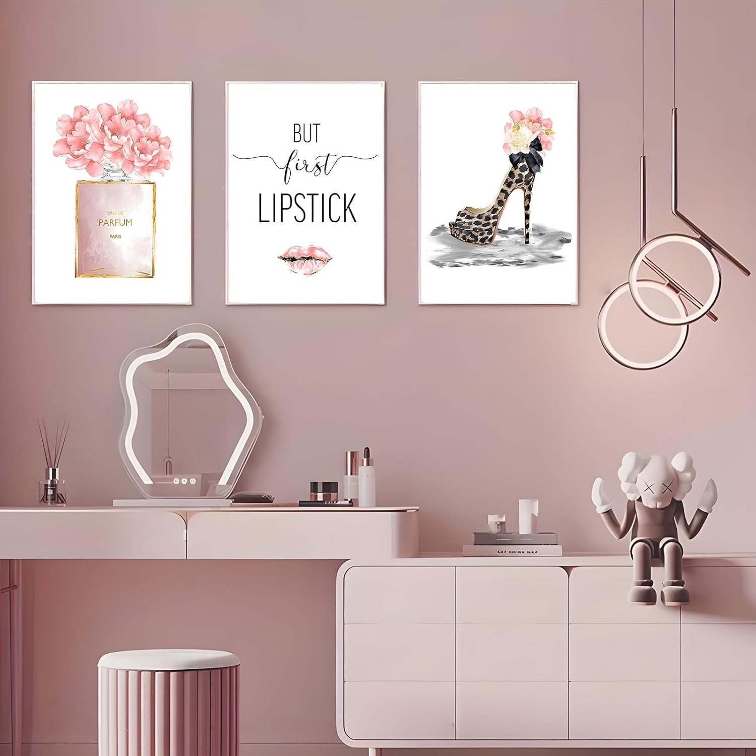 Fashion Wall Art Set of 6 Glam Makeup Prints 8x10 Unframed