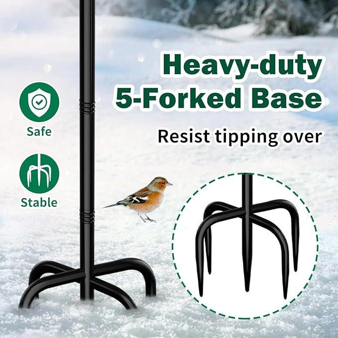 Heated Bird Bath with Metal Stand – 100W Thermostat Outdoor Water Feeder