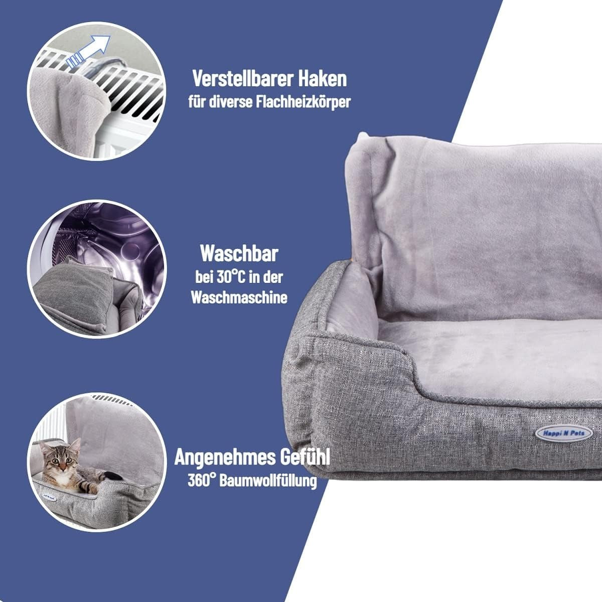 Large Cat Radiator Bed Heater Hammock Window Perch Washable Cover
