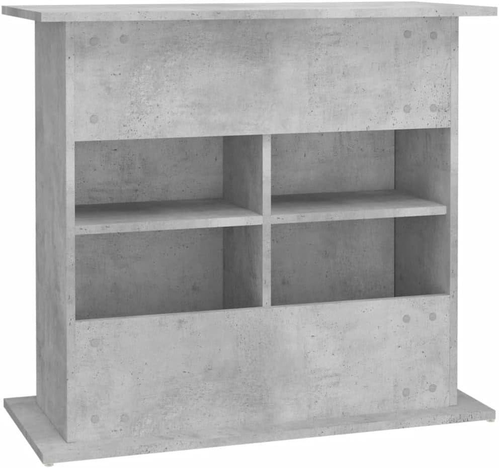 Concrete Grey Engineered Wood Aquarium Stand Secure Storage 81x36x73cm