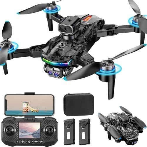 OBEST Mini Drone 1080P Camera Foldable RC Quadcopter 2.4" Screen 2 Batteries