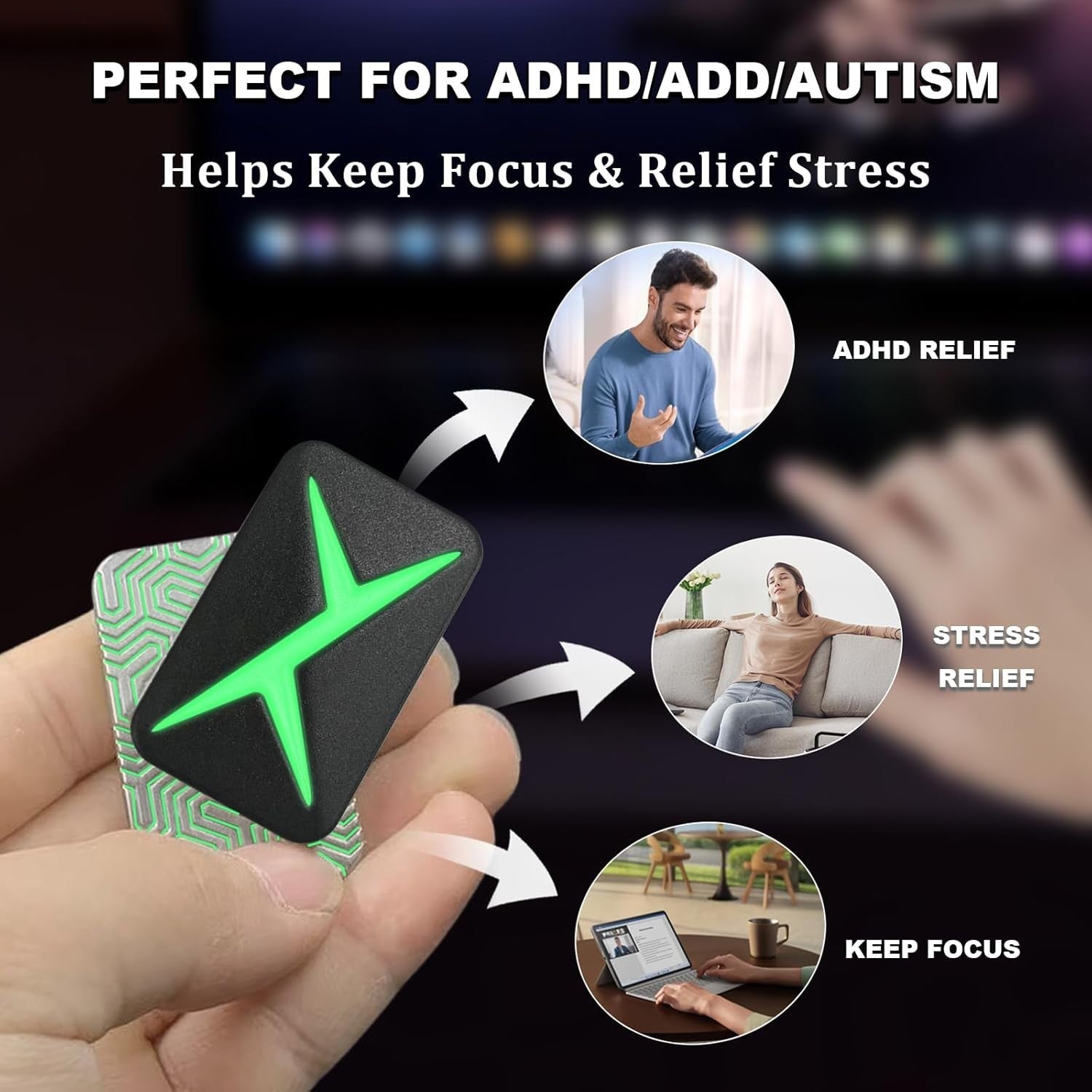 Glow Magnetic Fidget Slider Zinc Alloy EDC Stress Relief Toy