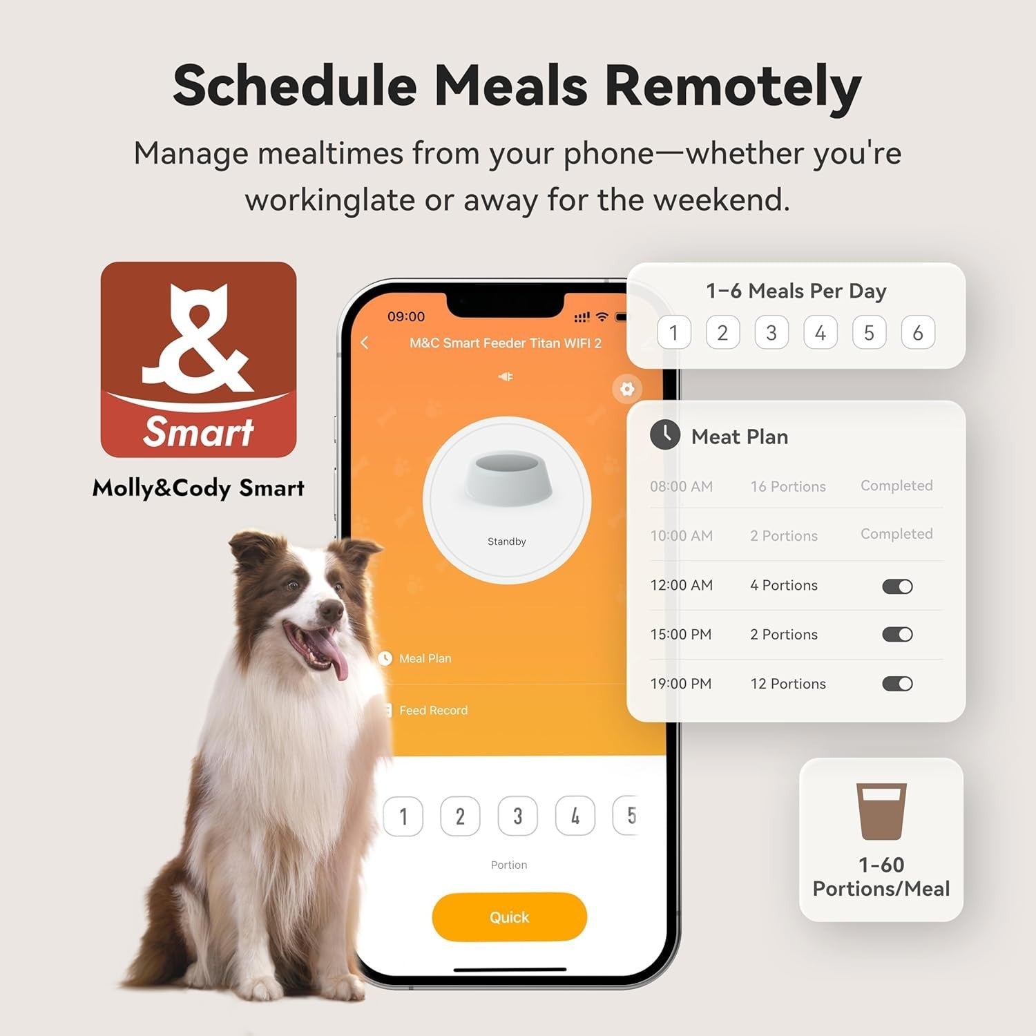 14L Smart Dog Feeder WiFi App Control Auto Food Dispenser Large Dogs