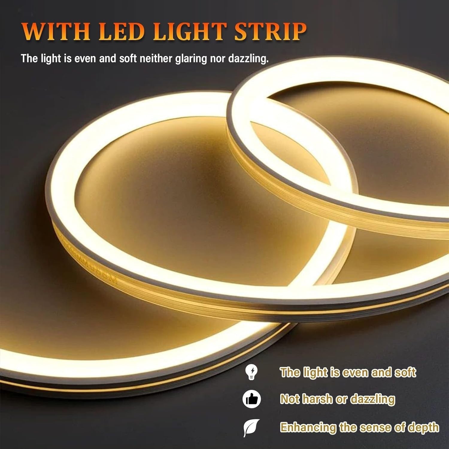Large 3D LED Wall Clock Modern Silent Art Decor Gold 60x30cm