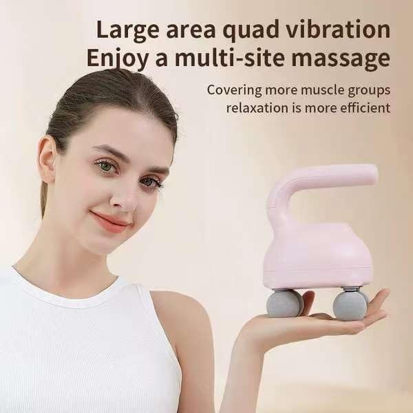 Deep Tissue Massage Gun Quad Head Muscle Relief Portable Percussion Massager