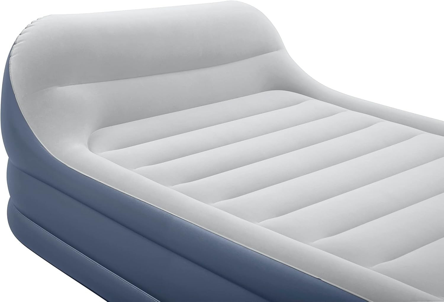 Queen Inflatable Air Bed Built-In Electric Pump Raised Headboard
