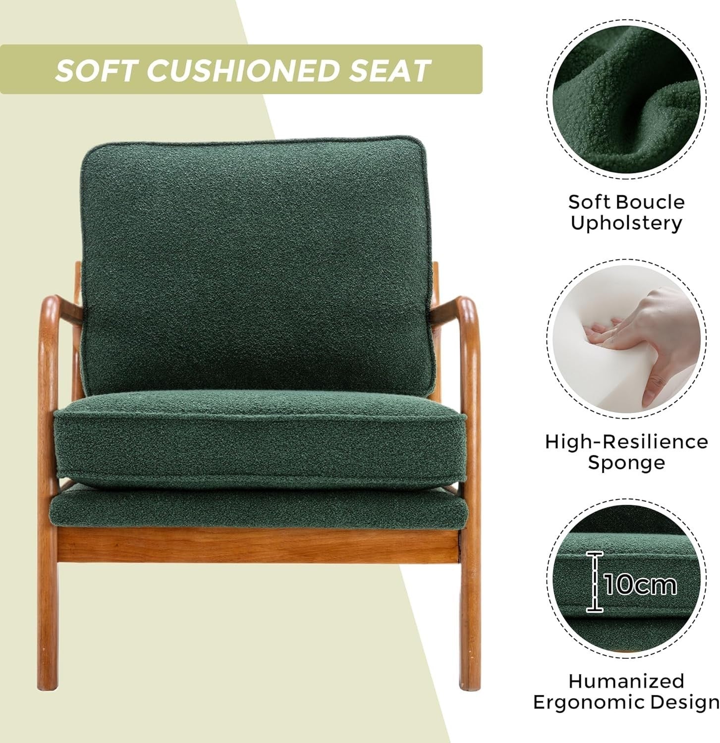 Kids Armchair with Footstool PVC Leather Sofa Chair Toddler Seat Emerald