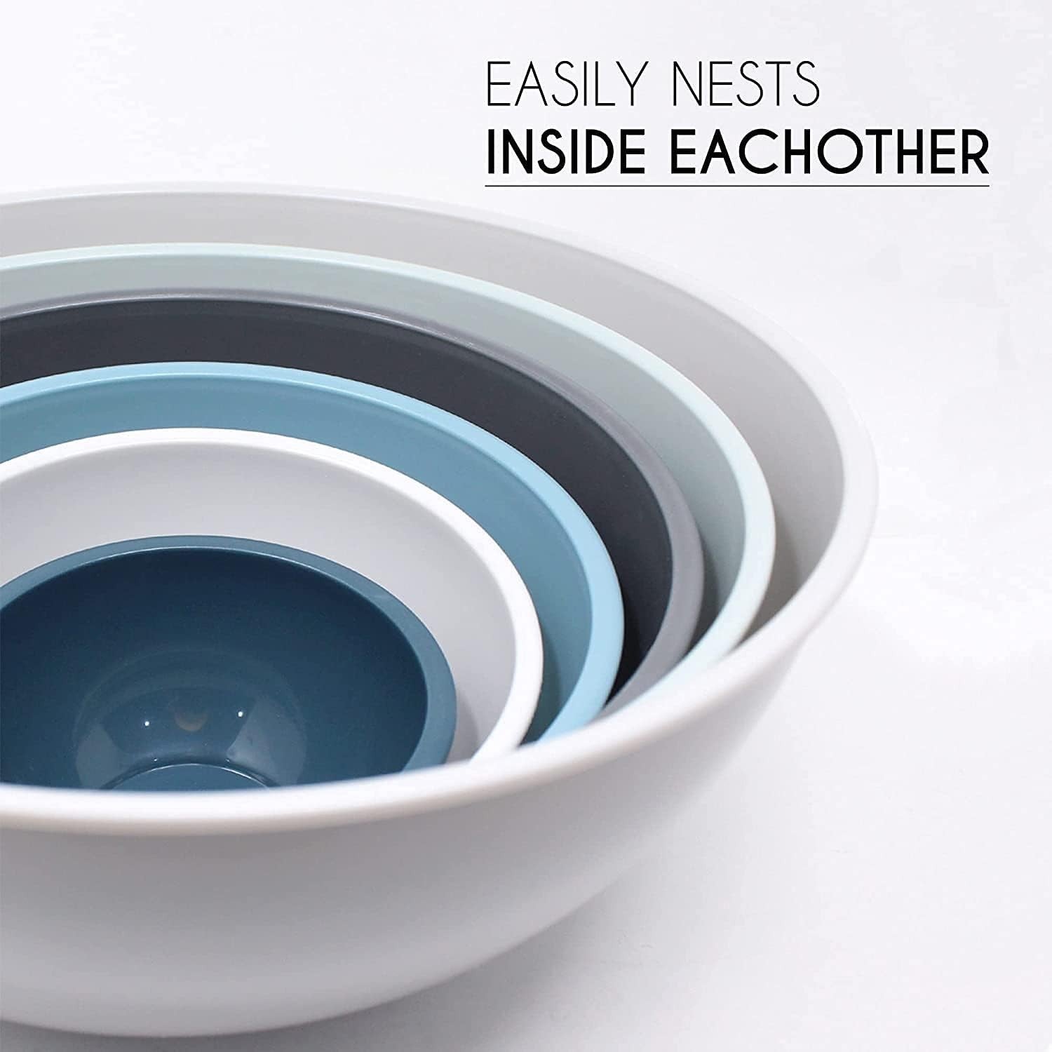12-Piece Red Mixing Bowl Set – Nested, Lids Included, Food Storage