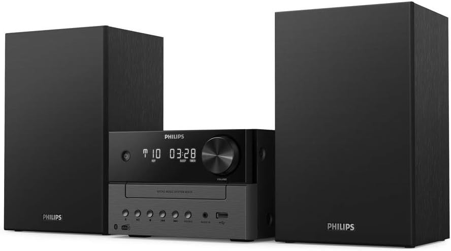 Compact Hi-Fi Stereo System Bluetooth DAB+ FM USB CD MP3 18W Bass Reflex Sound