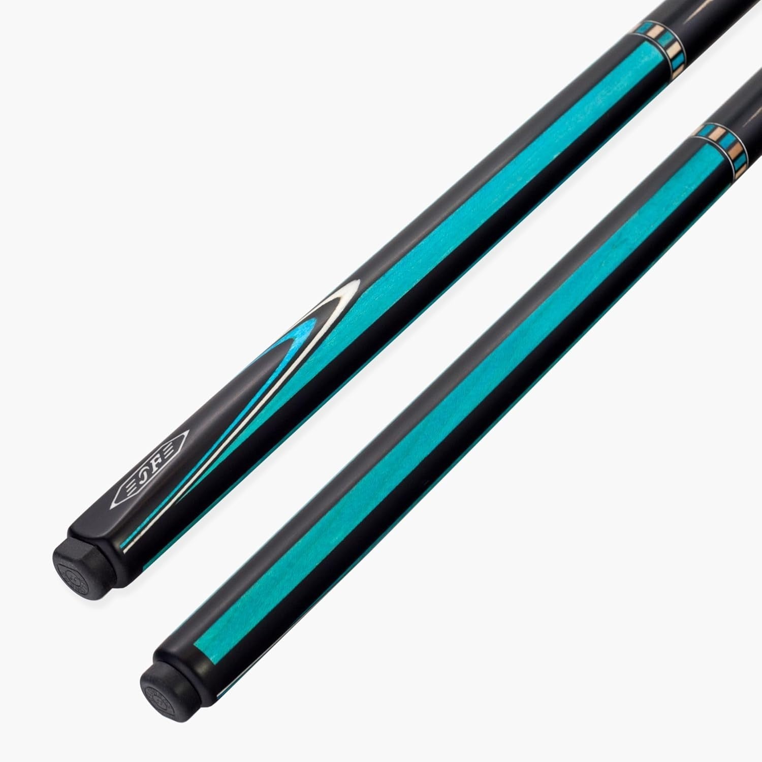 57in One Piece Ash Snooker Pool Cue 9.5mm Tip Ebony Butt 18oz