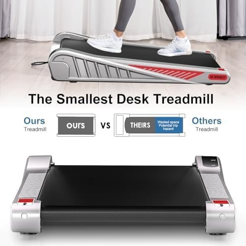 Under Desk Walking Treadmill 2.5HP Incline 1-6KM/H Compact Home Office