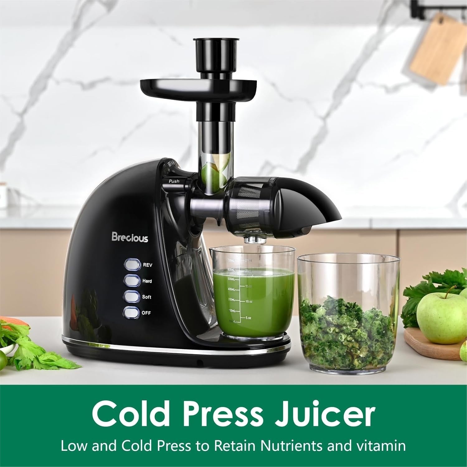 Cold Press Juicer Slow Masticating Quiet High Yield BPA Free Easy Clean