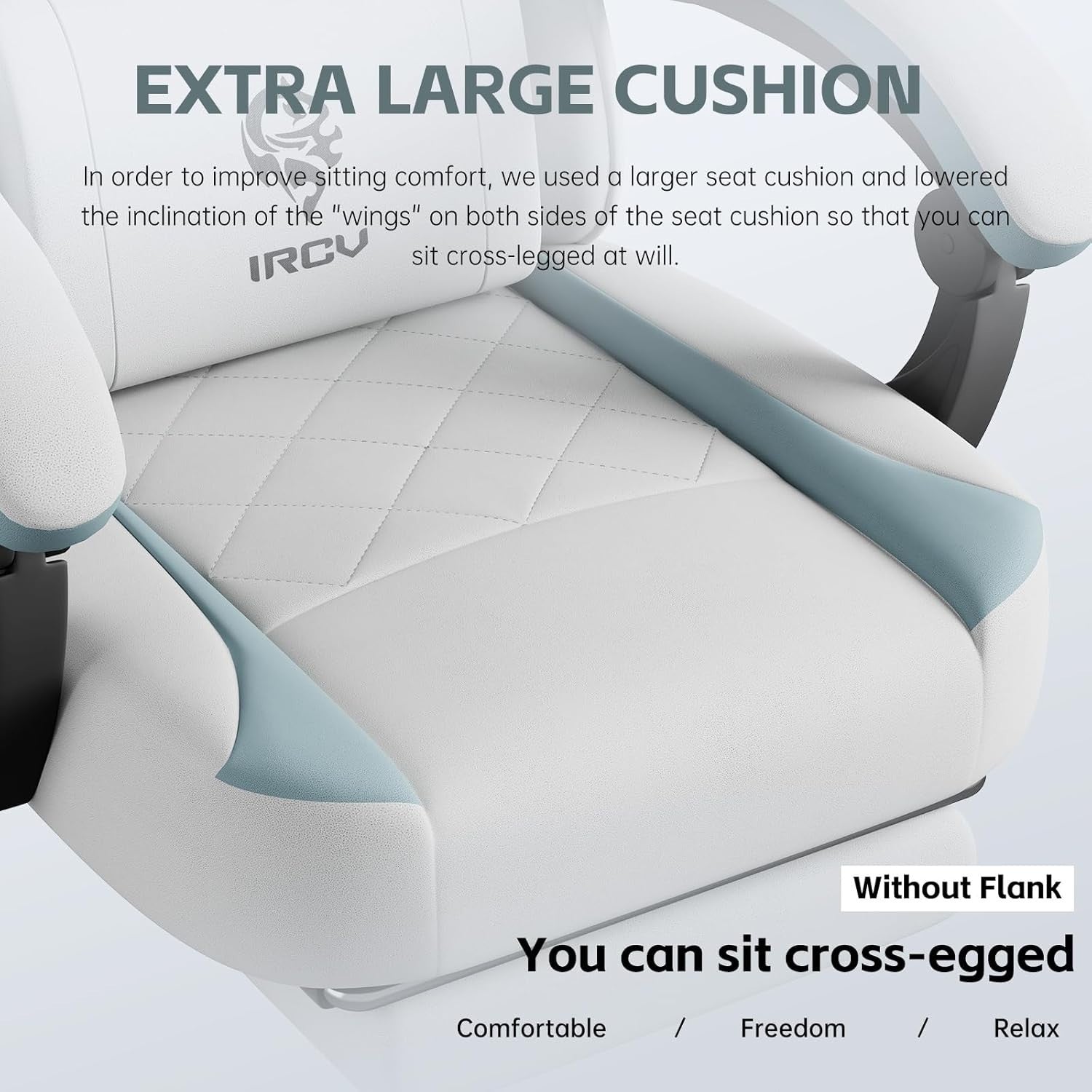Gaming Chair Memory Foam Large Reclining Office Chair Ergonomic Footrest Grey