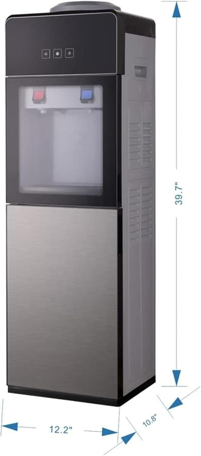 Water Cooler Dispenser Hot Cold Top Loading Child Lock Storage Cabinet