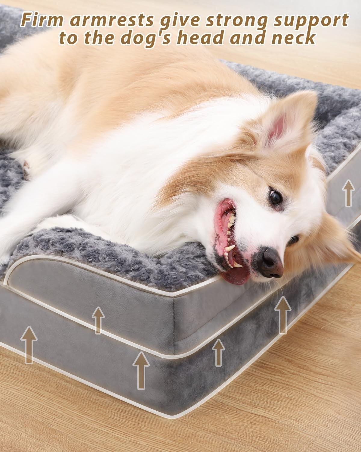 Medium Orthopedic Memory Foam Dog Sofa Bed 75x47cm Grey