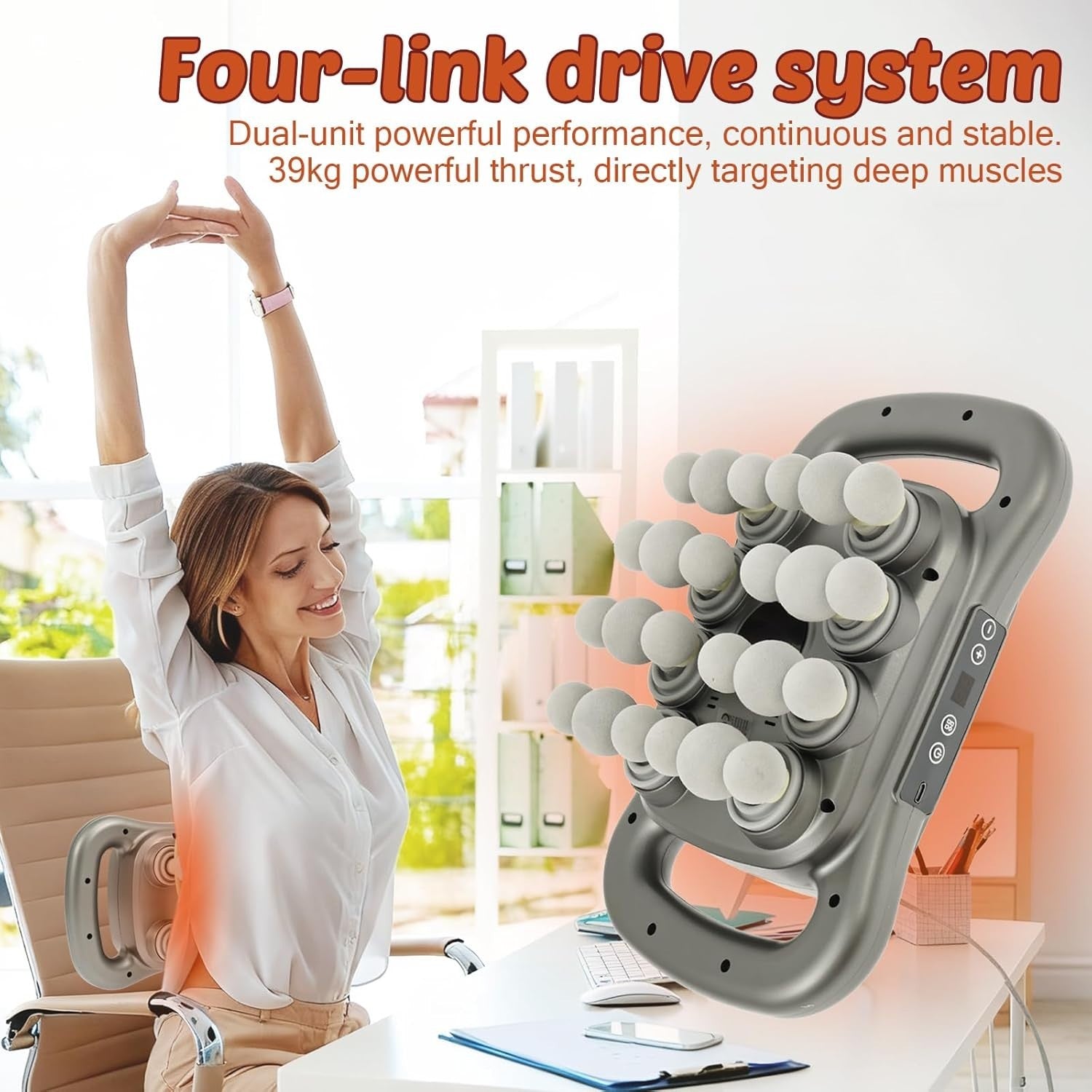 24 Head Deep Tissue Massage Gun Red Light Therapy 30 Levels Full Body Relief