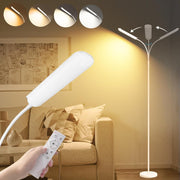 LED Uplighter Floor Lamp Dimmable Remote Touch Reading Light Tall White