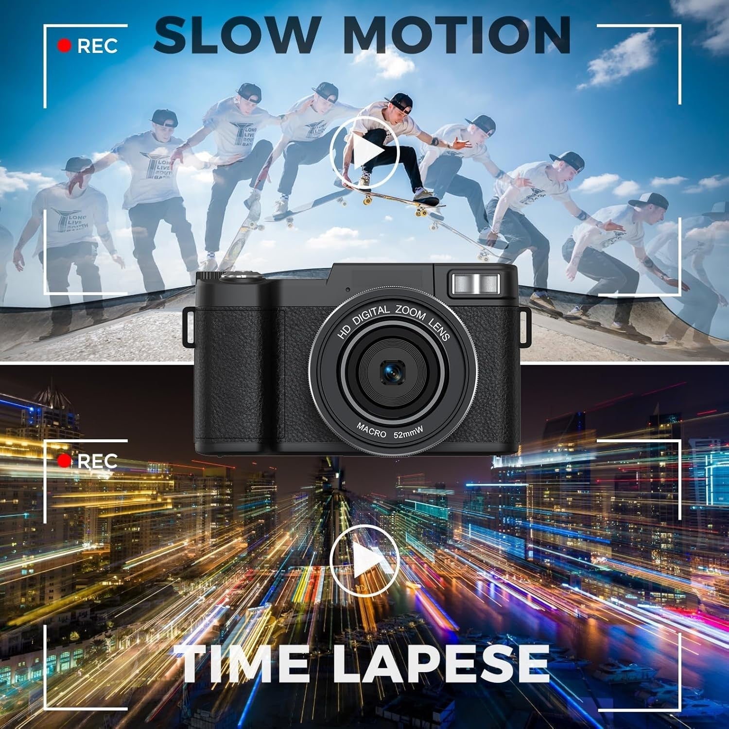 5K 64MP Vlogging Camera WiFi Flip Screen Tripod Camera Kit