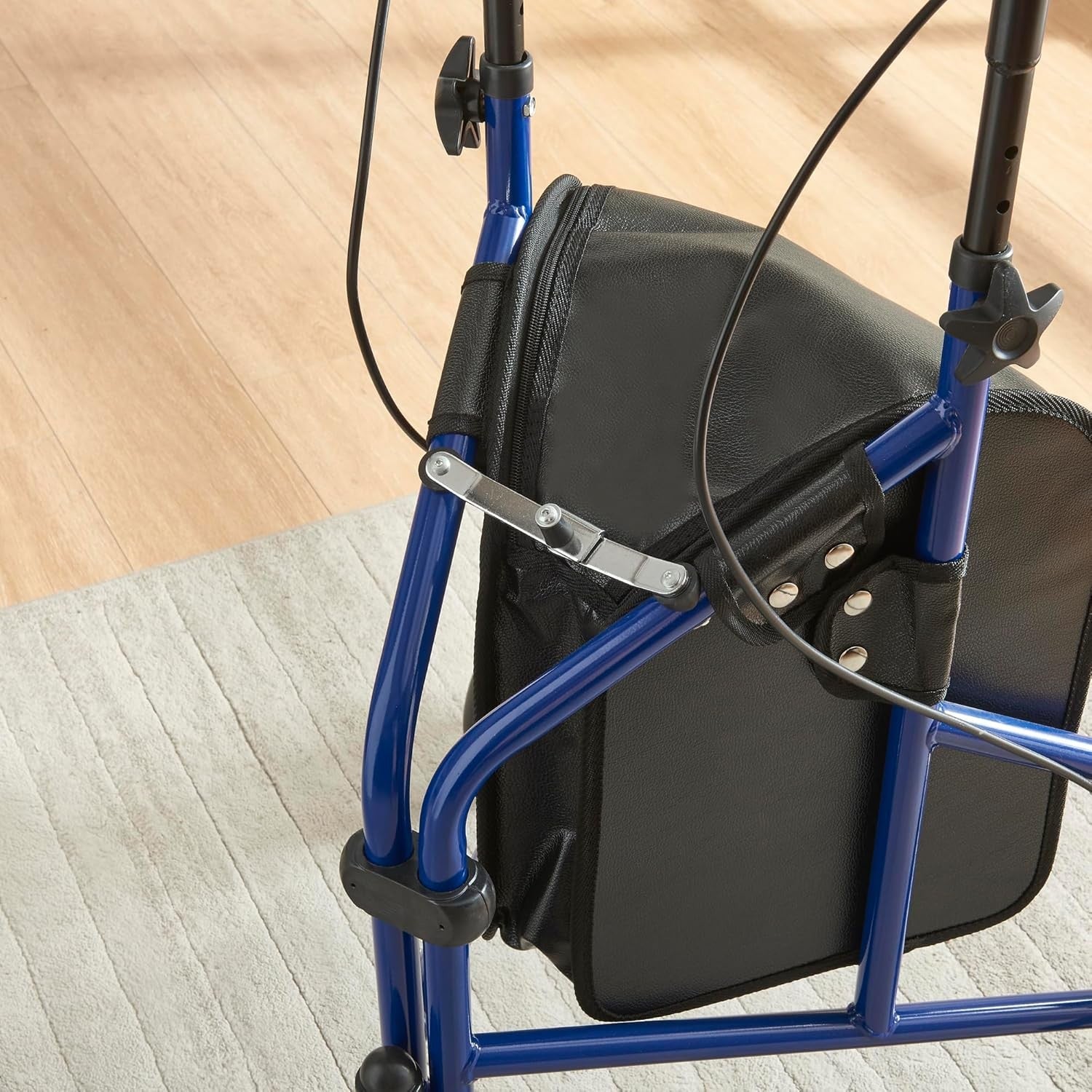 Lightweight Folding Rollator Walker with Zip Bag Lockable Brakes 20cm Wheels