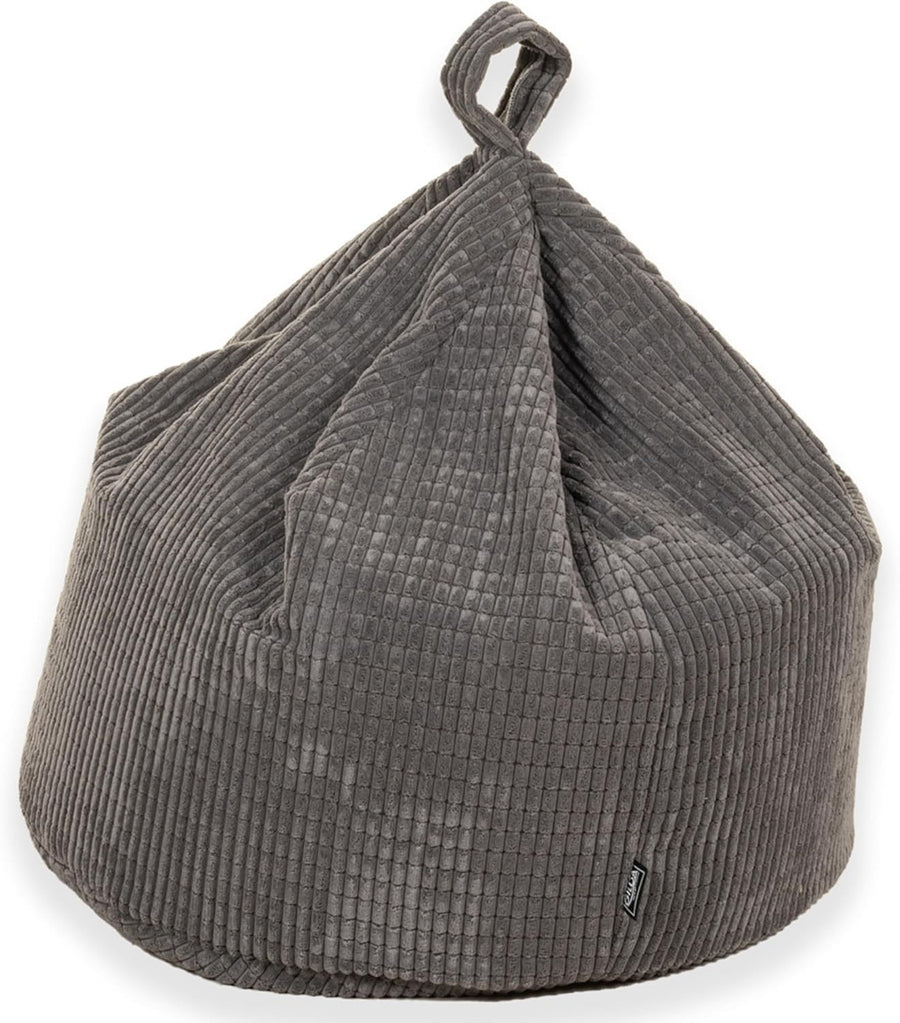 Kids Bean Bag Chair Corduroy Seat Comfy Lounge Sofa Soft Filled Grey