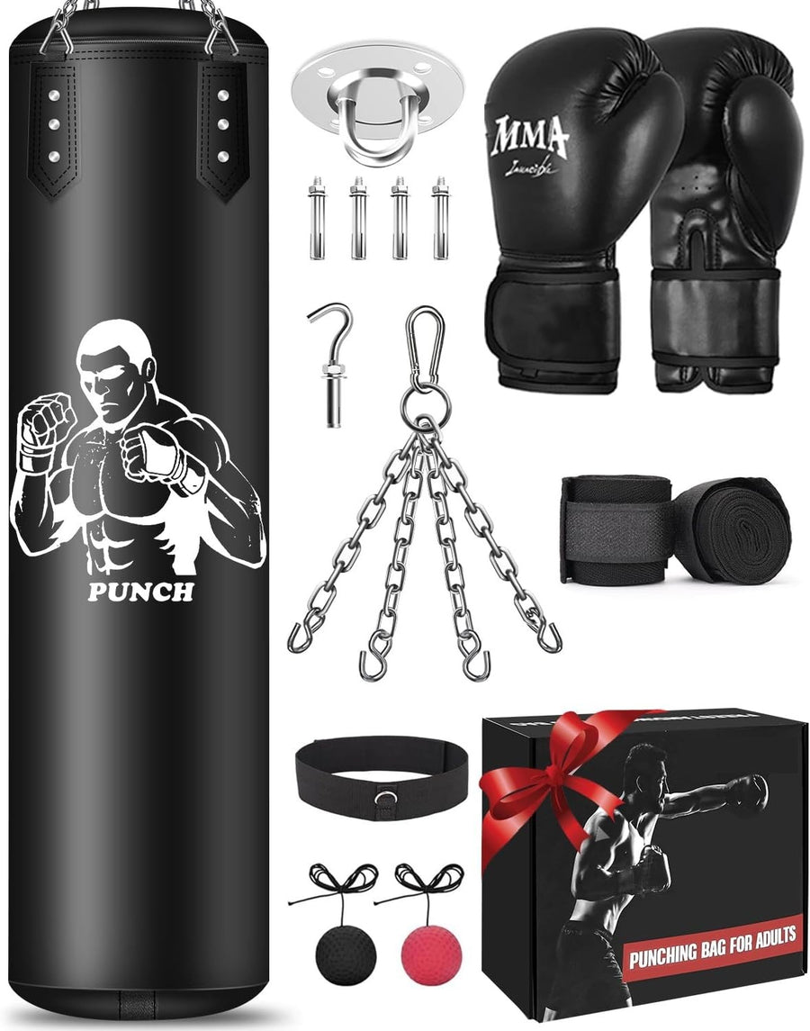 Unfilled 120cm Hanging Boxing Bag Set Microfiber MMA Training Kit