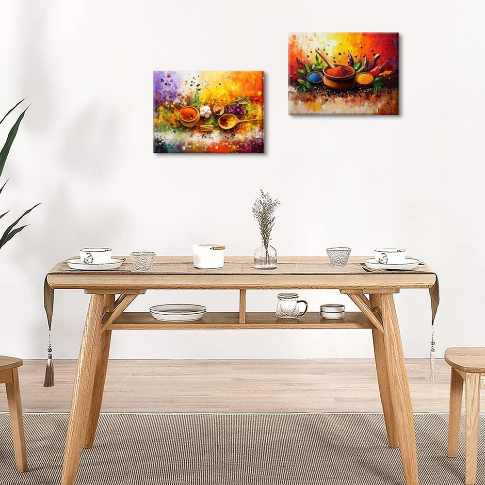 Colourful 3‑Piece Spice Peppers Canvas Wall Art 12×16 in Decor
