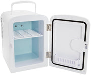 4L Mini Fridge Portable Countertop Cooler & Warmer White Compact