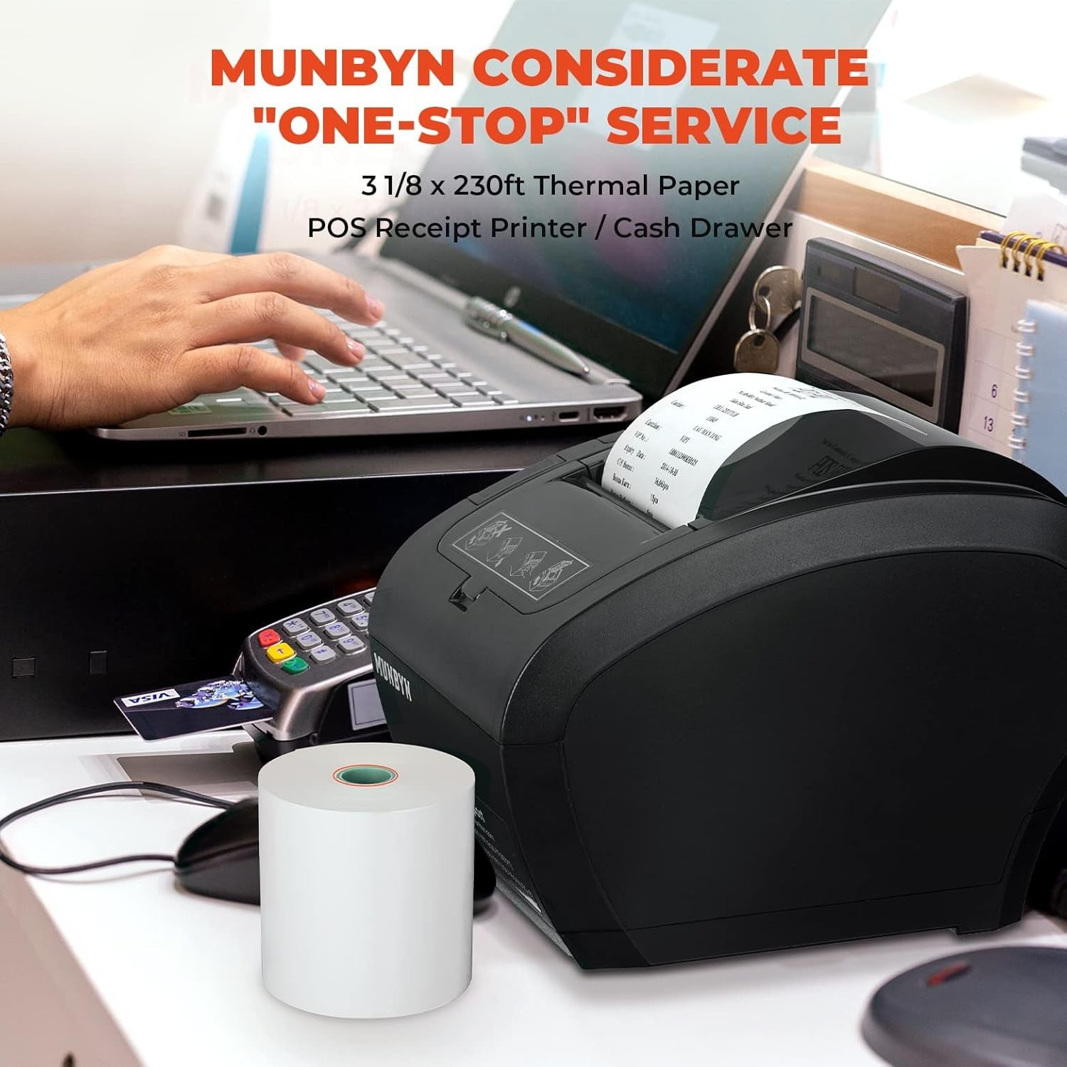 80mm Thermal Receipt Printer POS USB/LAN/RS232 Auto-Cutter