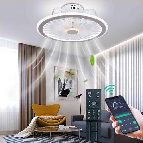 Blendra 48CM Smart Ceiling Fan with Light, White, 6-Speed, Remote, Timer