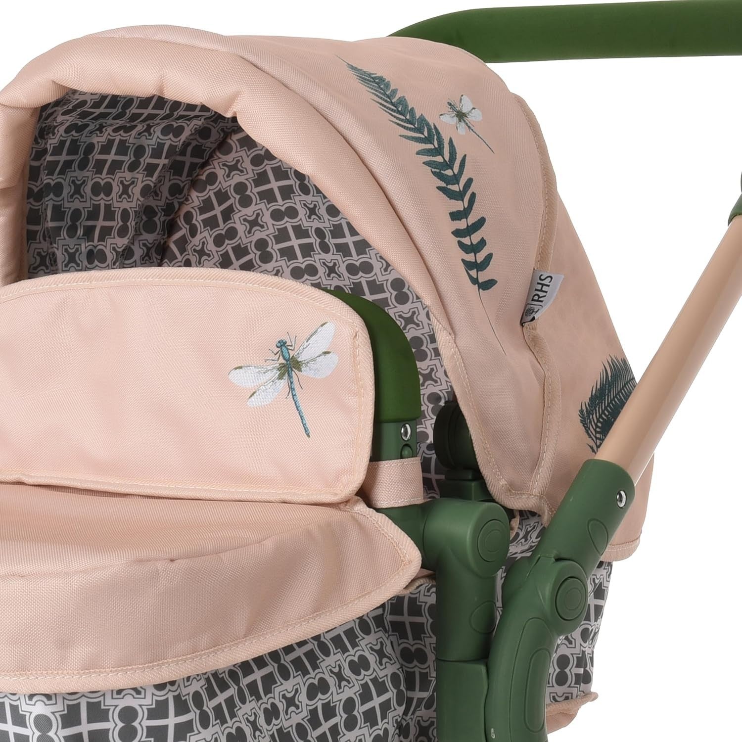 Eco Twin Dolls Pram Adjustable Handle 69–84cm, Recycled Fabric Toy 3+