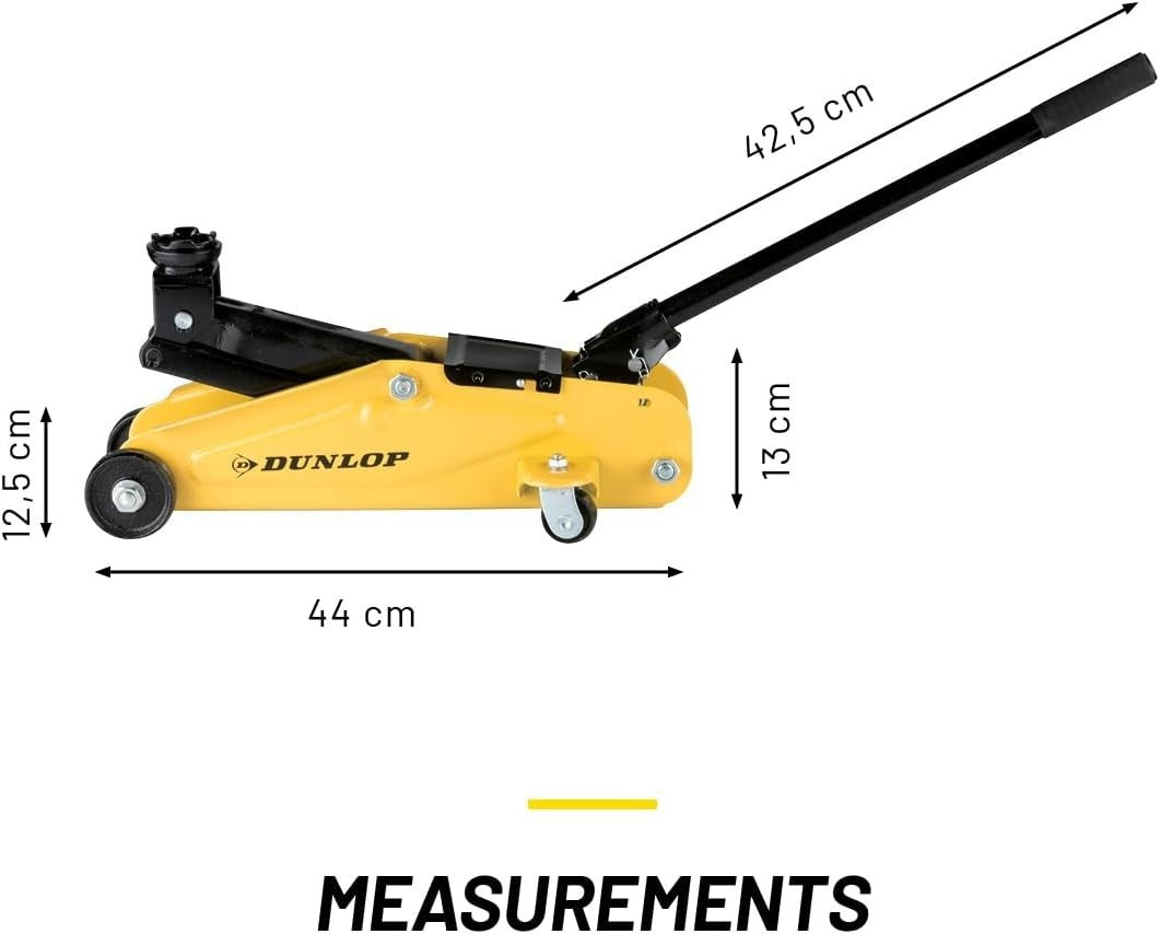 2 Ton Hydraulic Trolley Jack Compact Car Lift 135–305mm Heavy Duty Yellow