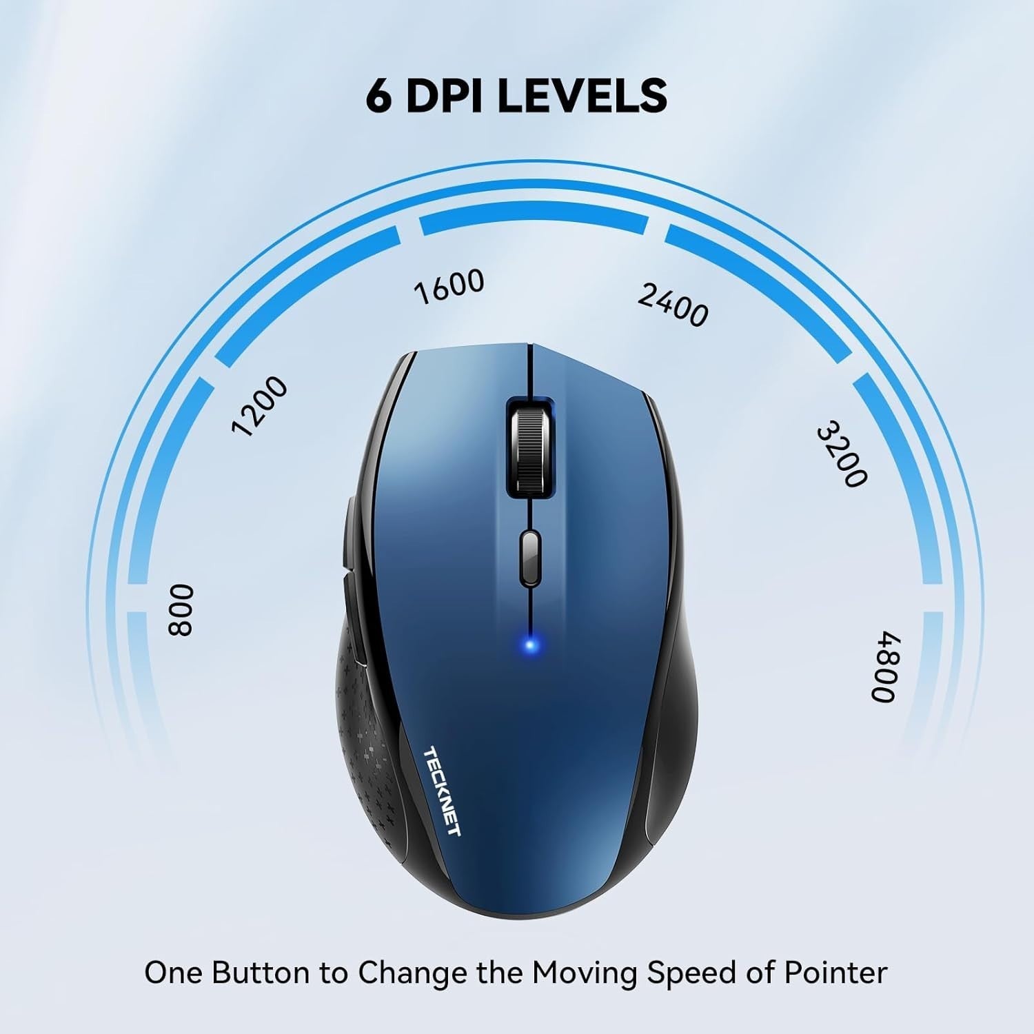 Bluetooth Wireless Mouse 4800 DPI Silent Ergonomic Cordless for Laptop PC