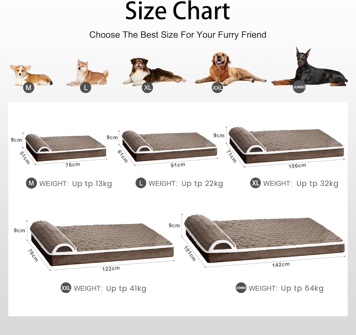 Jumbo Orthopedic Dog Crate Bed 142x101cm Waterproof