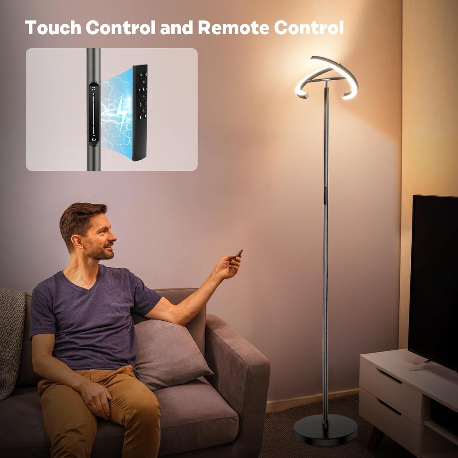 LED Floor Lamp Dimmable Remote Touch 3000–6000K Modern Standing Light