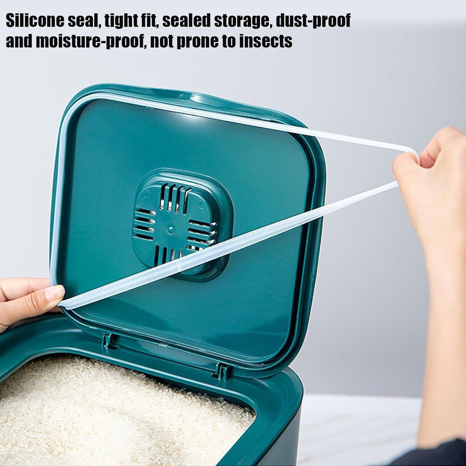 10KG Rice Dispenser Stackable Airtight Food Container Moisture Proof Bin